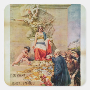 Poster for the Second Loan for National Defence Square Sticker