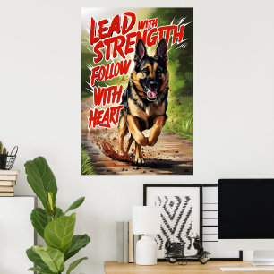Poster Force berger allemande et coeur