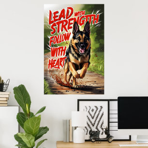 Poster Force berger allemande et coeur