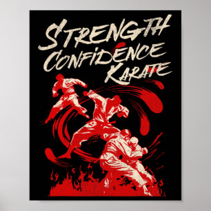 Poster Force Confiance Karaté Esprit de Combat Martial
