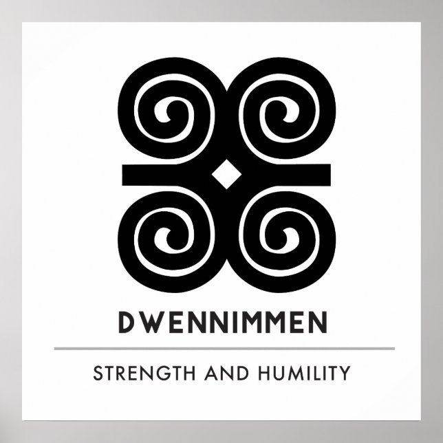 Poster Force des Dwennimmen | Symbole Adinkra Humilité (Devant)