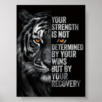 Poster Force du Tigre Féroce et Récupération Motivationne