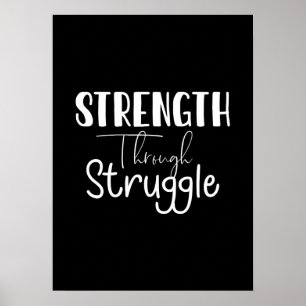Poster Force Par La Lutte, La Réussite Motivation