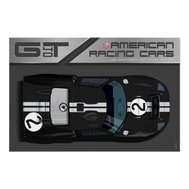 Poster Ford GT40 No.2 (Devant)