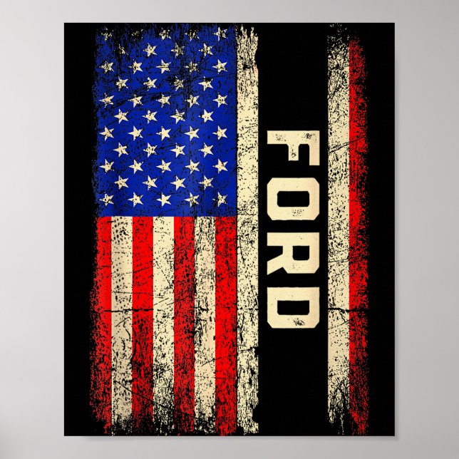 Poster Ford Last Name Shirt Ford Name American Flag  (Devant)