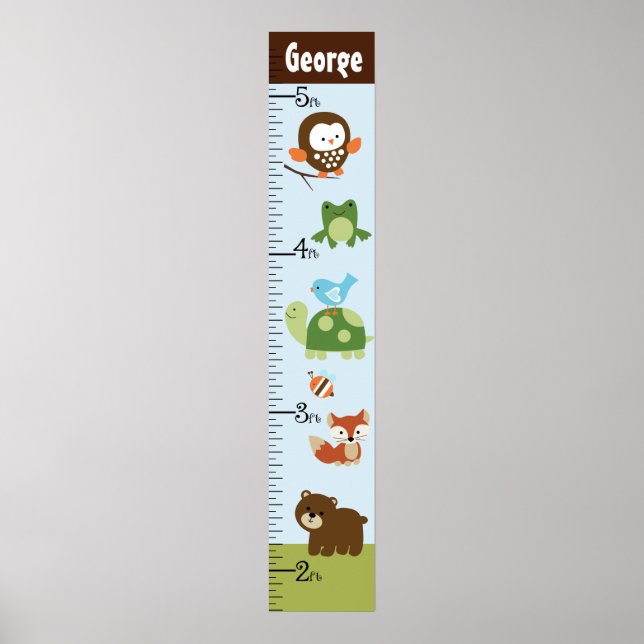 Poster Forest Friends Animals Graphique de croissance Gar (Devant)