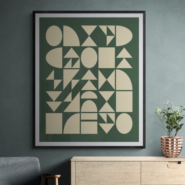 Poster Forest Green | Art moderne des formes géométriques (Créateur téléchargé)
