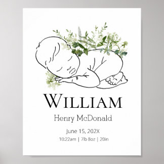 Poster Forest Green Baby Stats