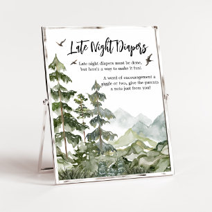 Poster Forêt Aventure Baby shower Late Night Diapés