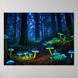 Poster Forêt bioluminescente