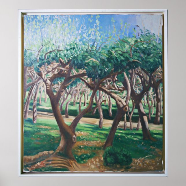 Poster Forêt calme Peinture traditionnelle à l'huile (Devant)