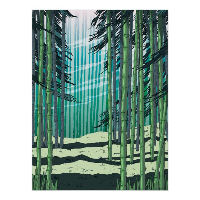 Poster Forêt de bambou (Devant)