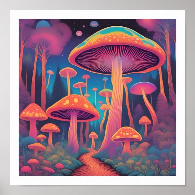 Poster Forêt de champignons (Devant)