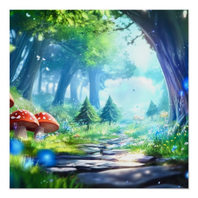 Poster Forêt de champignons  (Devant)