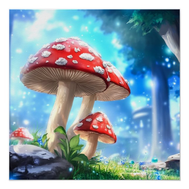 Poster Forêt de Champignons (Devant)