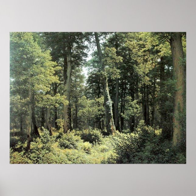 Poster Forêt de chêne | Peinture à l'huile paysagère (Devant)