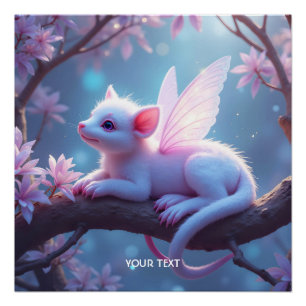 Poster Forêt de créature rose pâle Imaginaire