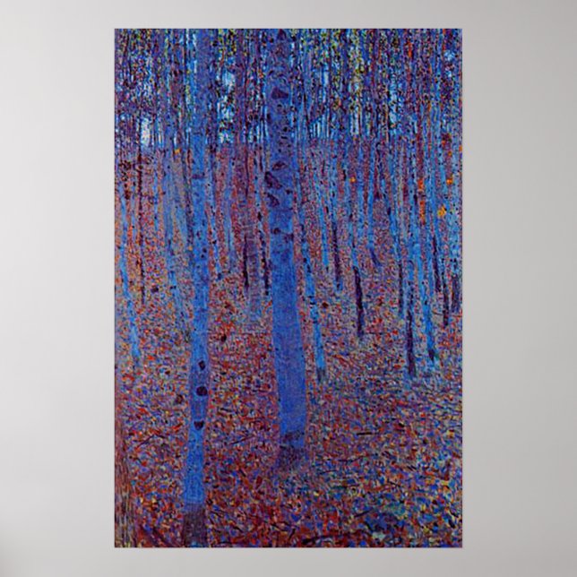 Poster Forêt de hêtre par Gustav Klimt (Devant)