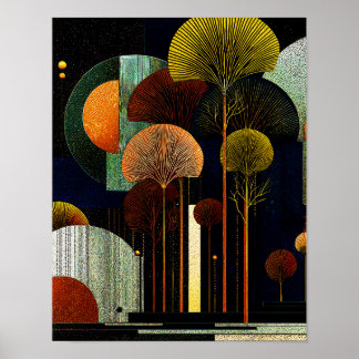 Poster Forêt de minuit #11 - 4x5 Téléchargement numériqu