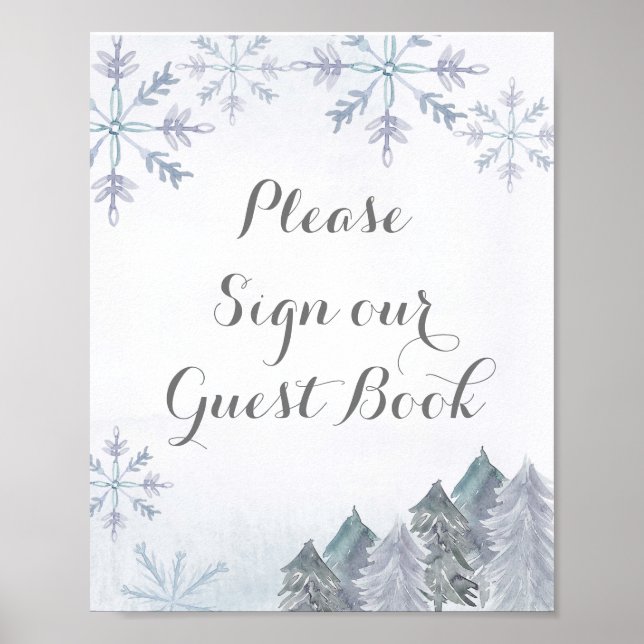 Poster Forêt de neige S'il vous plaît signer notre livre  (Devant)