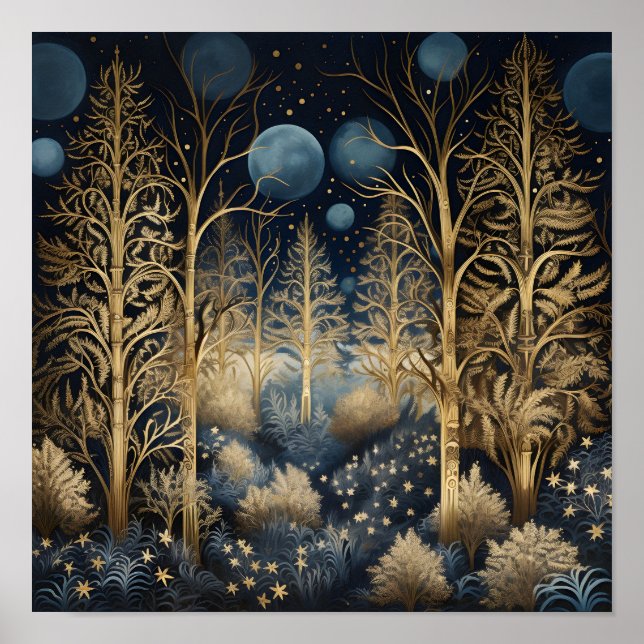 Poster Forêt de Noël décorative (Devant)