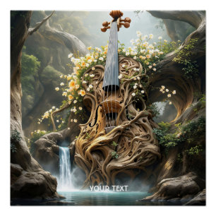 Poster Forêt de violon géant Imaginaire mignon