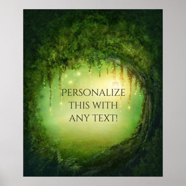 Poster Forêt enchantée et lumières Rustique Mariage Wall  (Devant)