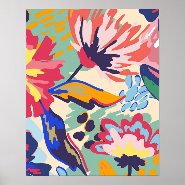 Poster Forêt et rose (Devant)