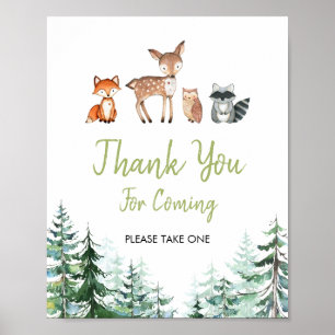 Poster Forêt forestière Oh Boy Baby shower Merci