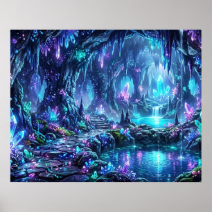 Poster Forêt lumineuse avec lac
