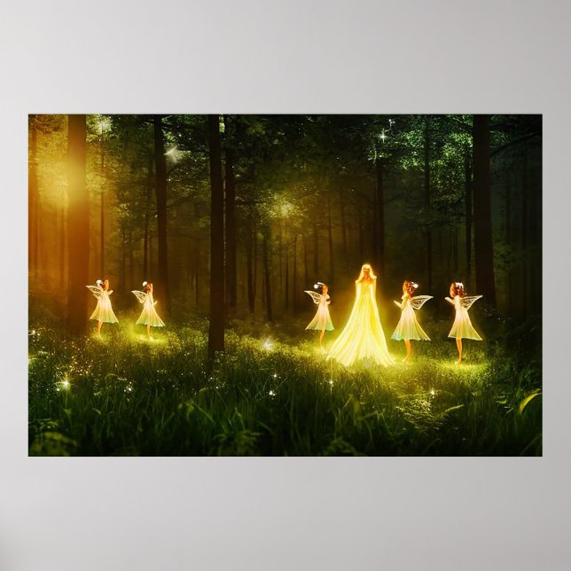 Poster Forêt magique | Elf & Fées | Nature de l'Imaginair (Devant)