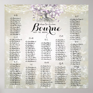 Poster Forêt Mason Jar Lavender Mariage de la feuille de 