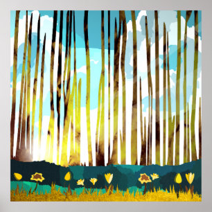 Poster Forêt matinale
