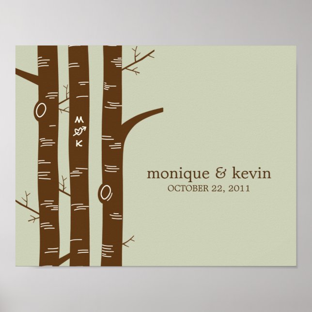 Poster Forêt moderne Art mur personnalisé - Sage - (Devant)