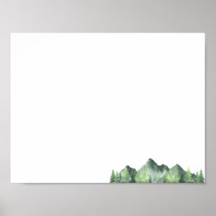 Poster Forêt Montagneuse de Bois Rustique