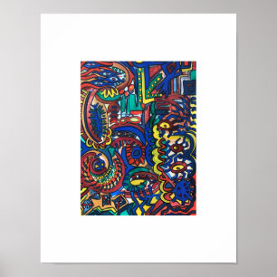 Poster Forêt Mystique - Art Abstrait Peint à la Main