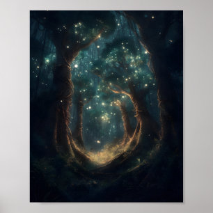 Poster Forêt Mystique Remplie D'Arbres Tournants