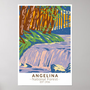 Poster Forêt nationale d'Angelina Boykin Creek Vintage