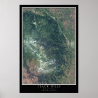 Forêt nationale de Black Hills Dakota du Sud Satel
