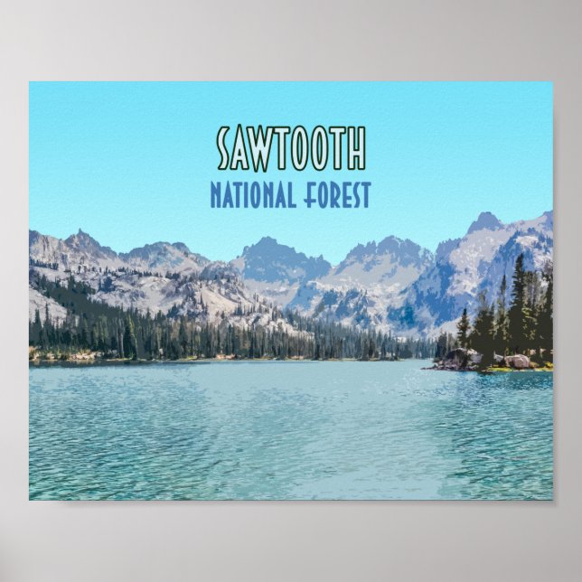 Poster Forêt nationale de Sawtooth Idaho (Devant)