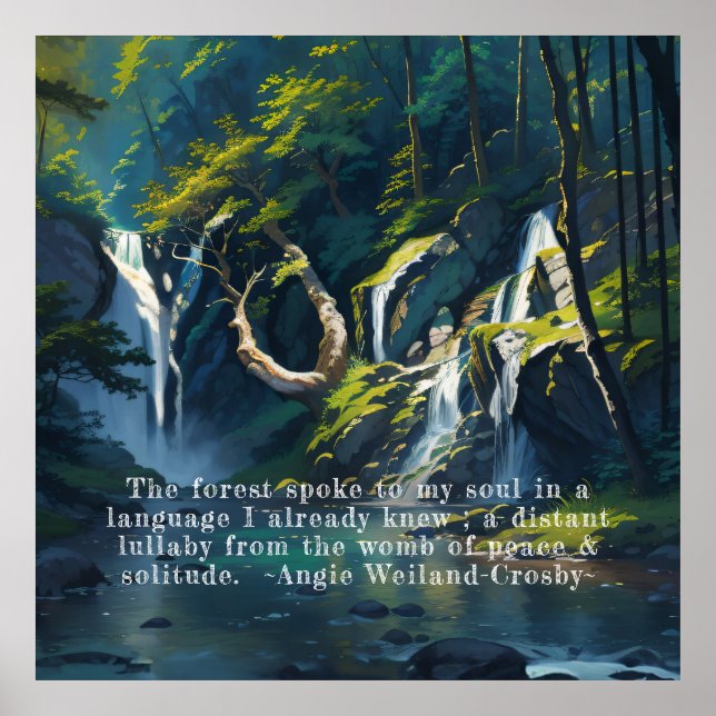 Poster Forêt naturelle YOGA Texte caché Reiki Citations p (Devant)
