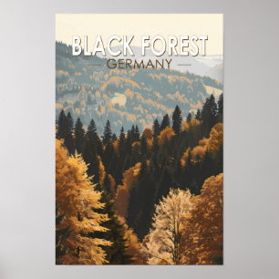 Poster Forêt Noire Allemagne Voyage Art Vintage