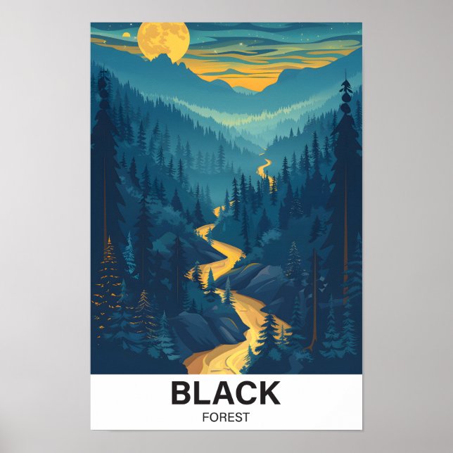 Poster Forêt-Noire Bade-Wurtemberg Allemagne Voyage (Devant)