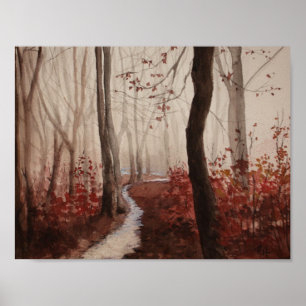 Poster Forêt rouge