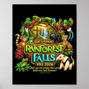 Poster Forêt tropicale-Cascade Exploration de la nature D