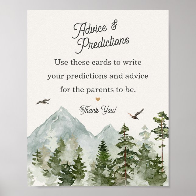 Poster Forêt Woodland conseil pour le panneau baby shower (Devant)