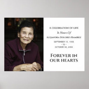 Poster Forever In Our Hearts Modern Custom Photo Memorial
