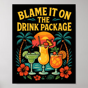 Poster Forfait Boissons Vacances Paquebot de Croisière Bl