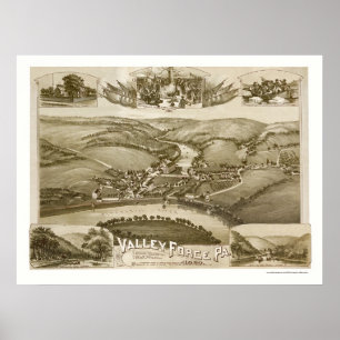 Poster Forge de vallée, carte panoramique de PA - 1890