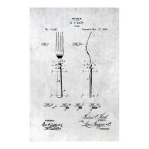 Poster Fork Patent Print 1883